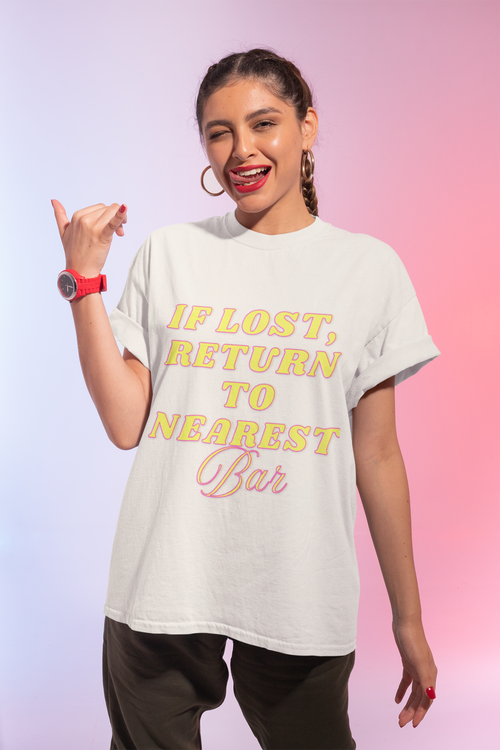 If Lost Return to Nearest Bar – Unisex Vintage Graphic Tee